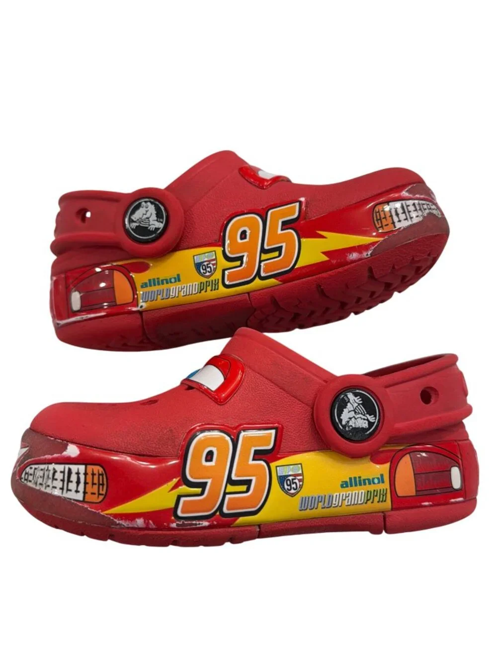 Disney Cars Crocs Kids Red Clogs With Lightning McQueen Design Size C6
